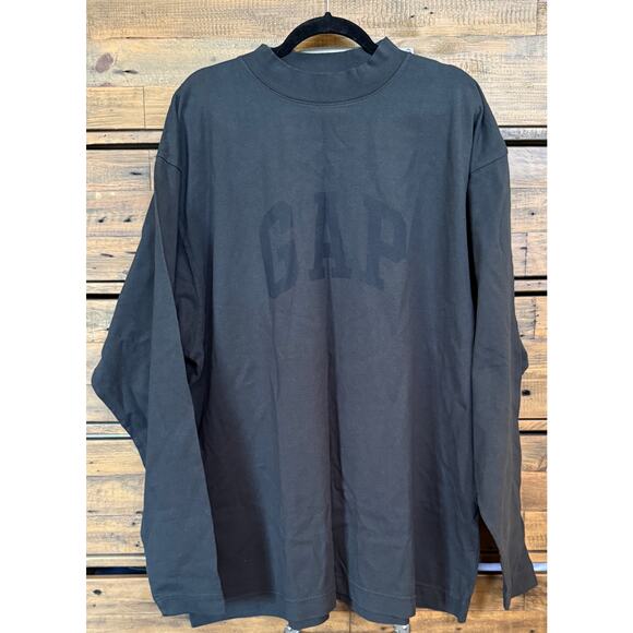 YEEZY Gap Dove Long sleeve T-Shirt 'Black' Oversize Sz Large NEW